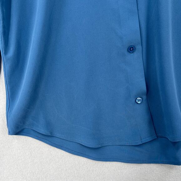 EQUIPMENT Essential Silk Shirt Women XS Blue Long Sleeve Collar Lightweight Corp - Picture 11 of 15